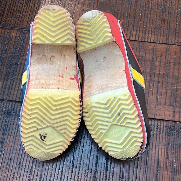 Swedish Clogs - Black with Yellow and Red Accents - Picture 2 of 2